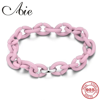 

Fashion DIY Pink Hard Rubber X Bracelet Match 925 Charm Bead Accessories fine charm Bracelets Couple Jewelry gift