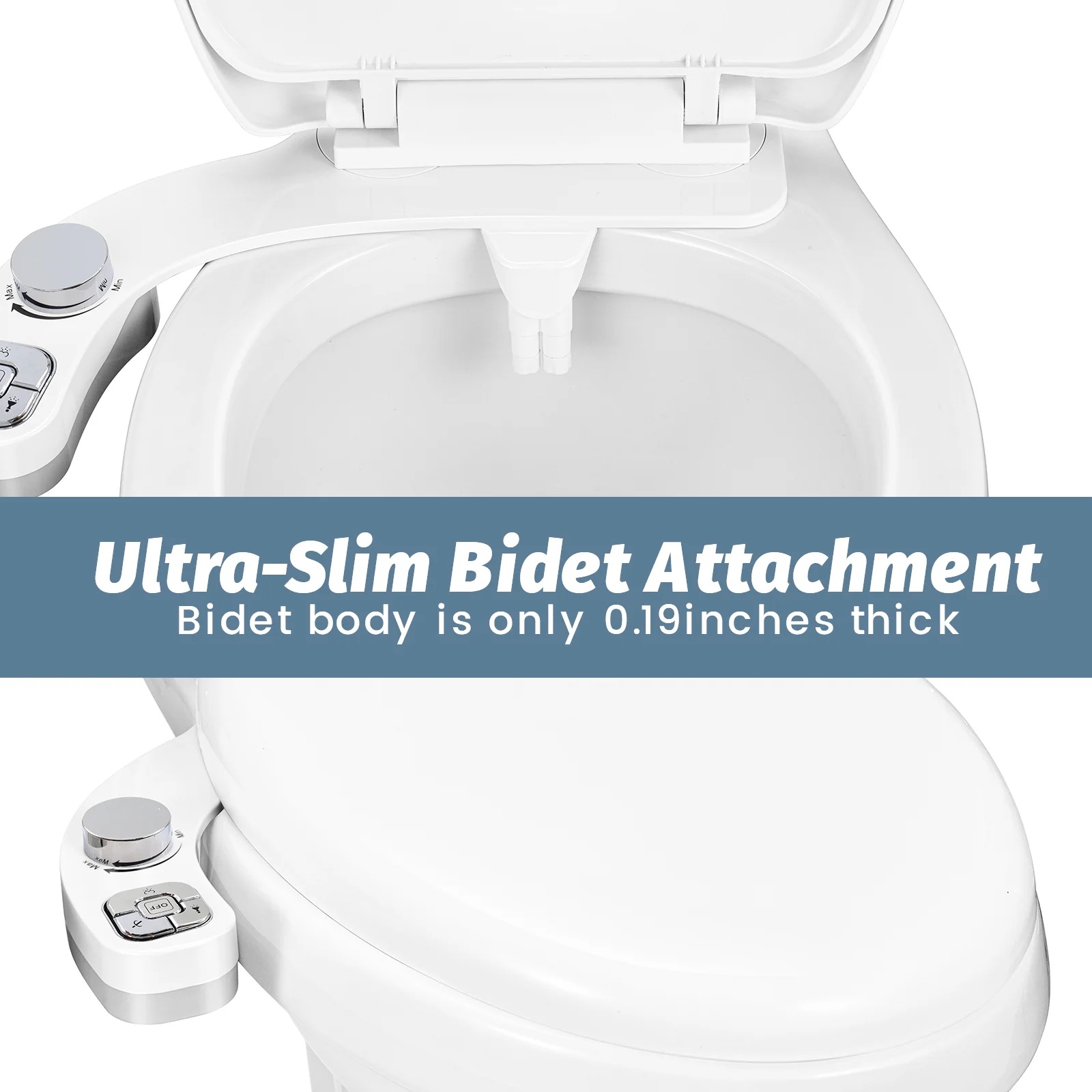 Attachment de Bidet para Inodoro con Agua Caliente, Ultra-Delgado  Attachment de Bidet Caliente y Frío, Control de Boquilla Pulverizadora  Autolimpiante de Presión No Eléctrica Ajustable, para Lavado Posterior y  Femenino - AliExpress