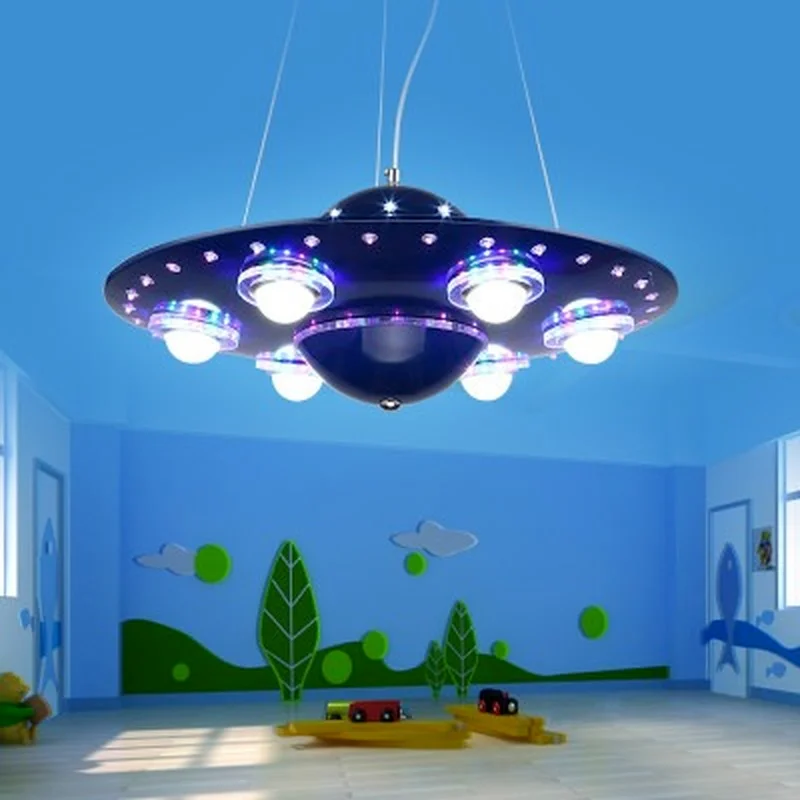 Remote Controlled Ufo Chandelier Children's Room Boy Bedroom Led Flying