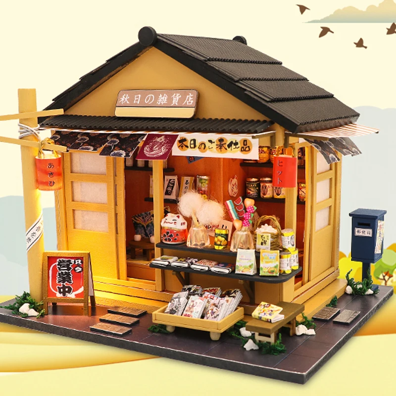Doll House DIY Miniature Dust Cover 3D Wooden Toy for Children Birthday Gift 