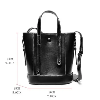

Women Girls Leather Bucket Handbag Shoulder Bag Purse Tote Messenger Satchel