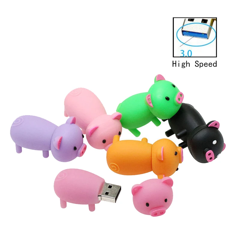 Свинья USB Flash Drive 64 ГБ 32 ГБ 16 ГБ 8 ГБ 4 ГБ Pen диск USB 3,0 U диска флэш-карты