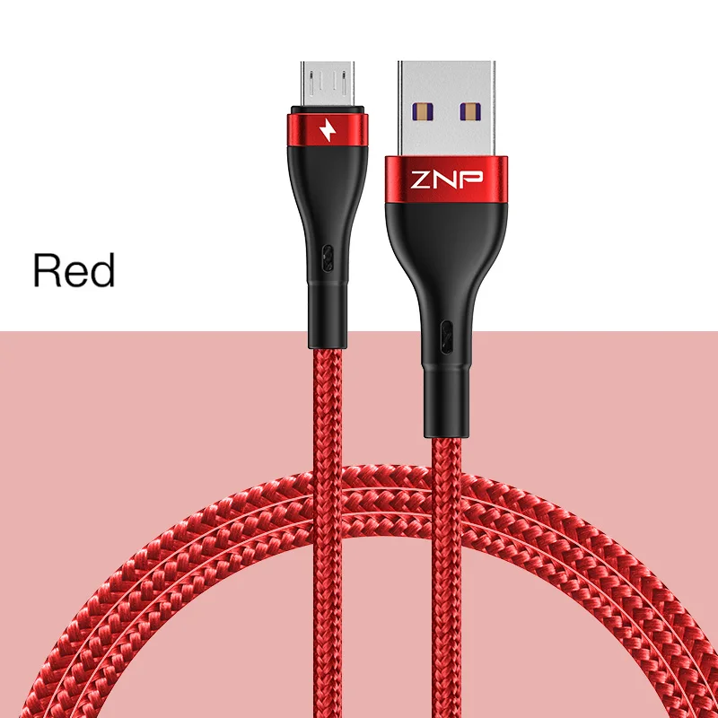 ZNP кабель Micro USB Быстрая зарядка для Redmi 7 7A Note 5 Android мобильный телефон Microusb кабель USB для samsung J5 J7 Кабель зарядного устройства - Цвет: Red
