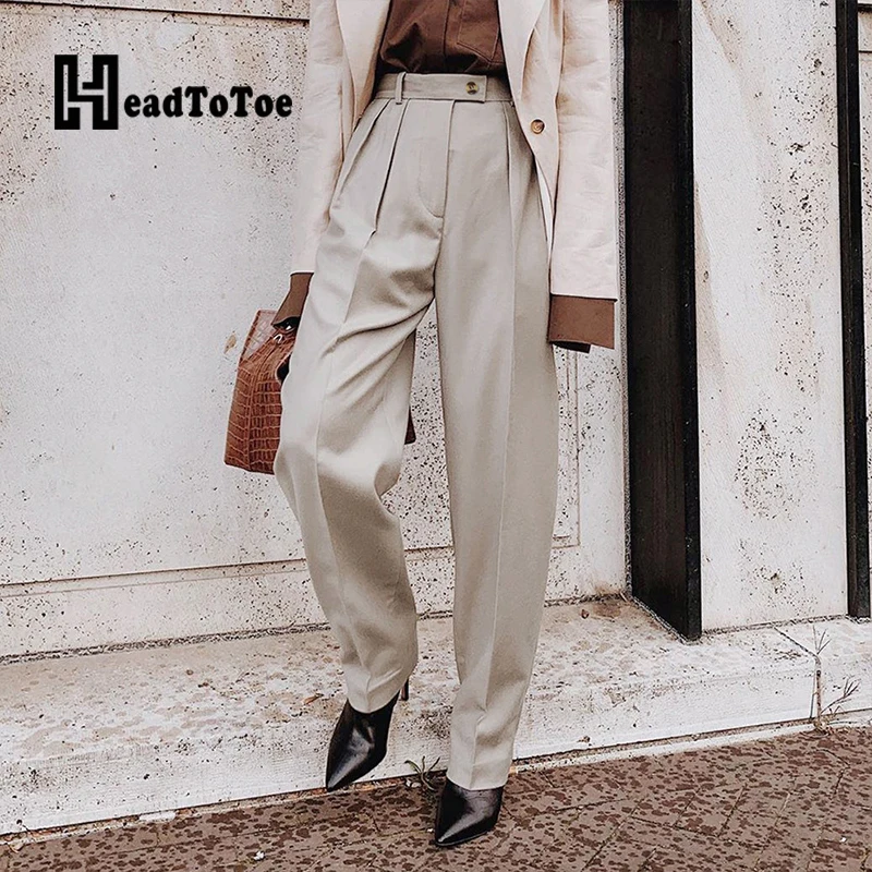 high waist office trousers for ladies