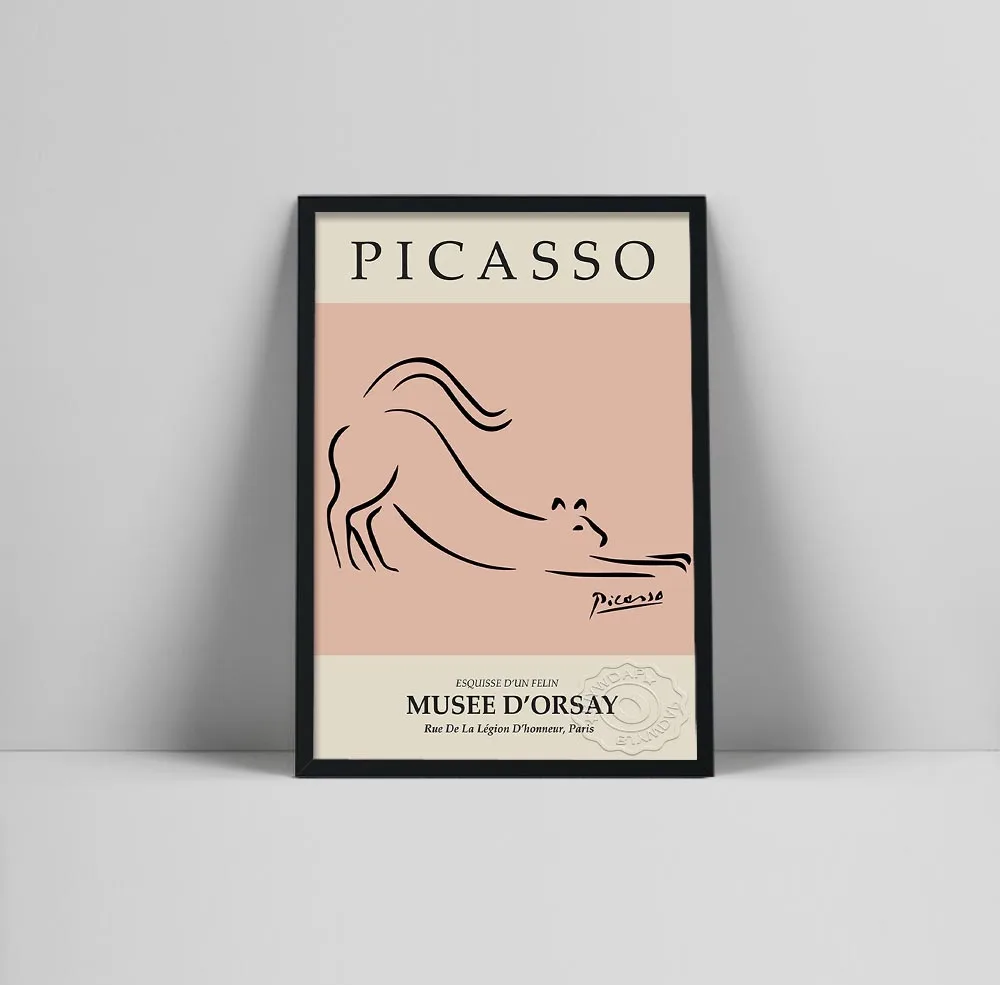 

Picasso Exhibition Poster, Cat Poster, Line Art, Printable, Wall Art, Pablo Picasso Poster, Abstract Art Print, Home Decoration
