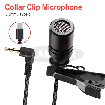 

Portable Metal Tie Clip Microphone 3.5mm Jack Microphone Mini Type C Microphone Audio Mic for PC Laptop Huawei Xiaomi Samsung