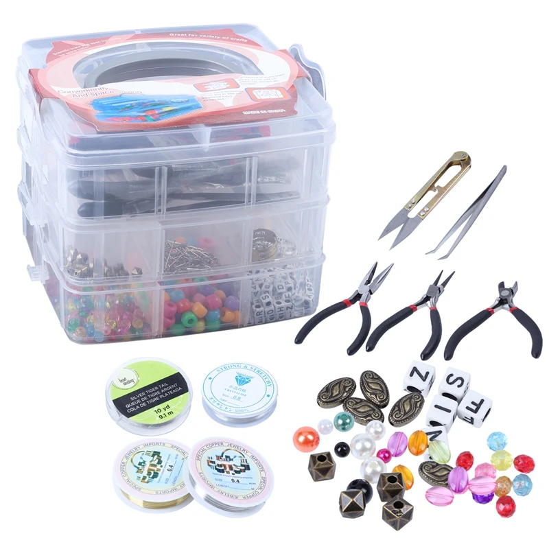 

Promotion! Jewelry Making Supplies Jewelry Making Tools Kit with Jewelry Pliers,Beading Wire Jewelry Beads and Charms for Jewelr