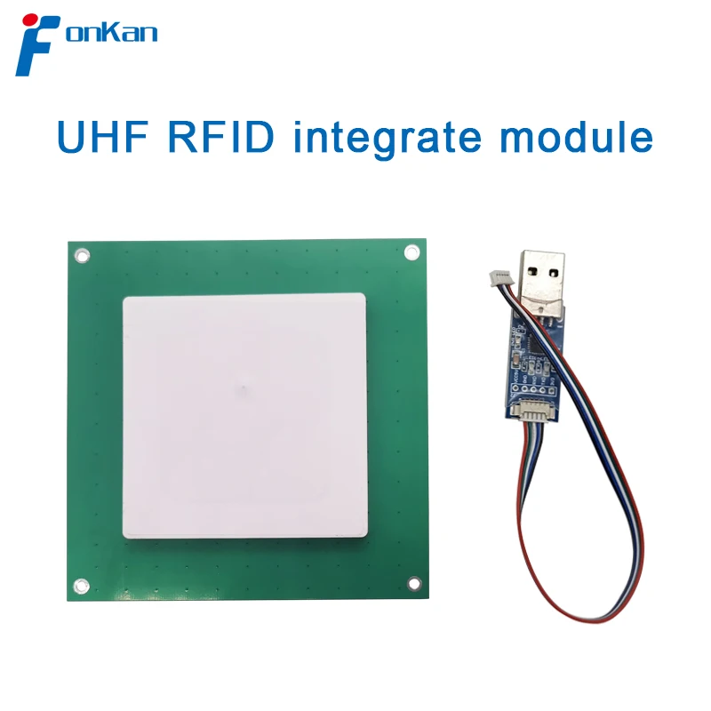 FONKAN 120*120mm UHF RFID 865-868Mhz 902-928Mhz EPC G2 6C Integrated 5.5dBi Antenna All-in-one Tag Reader Module | Безопасность и