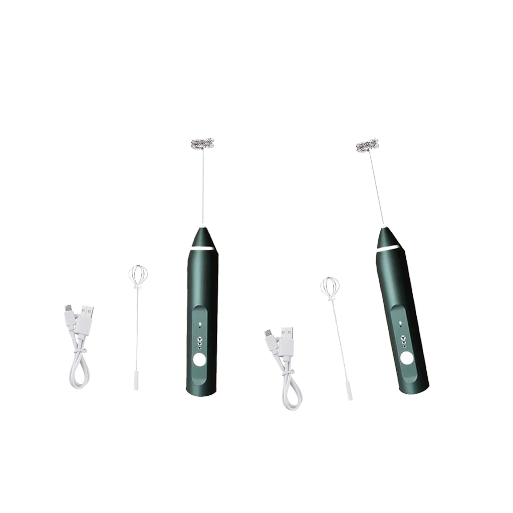 2Pack Black Handheld Electric Milk Frother with Eggbeater Electric Foam Maker For Coffee, Lattes, Cappuccino, Hot