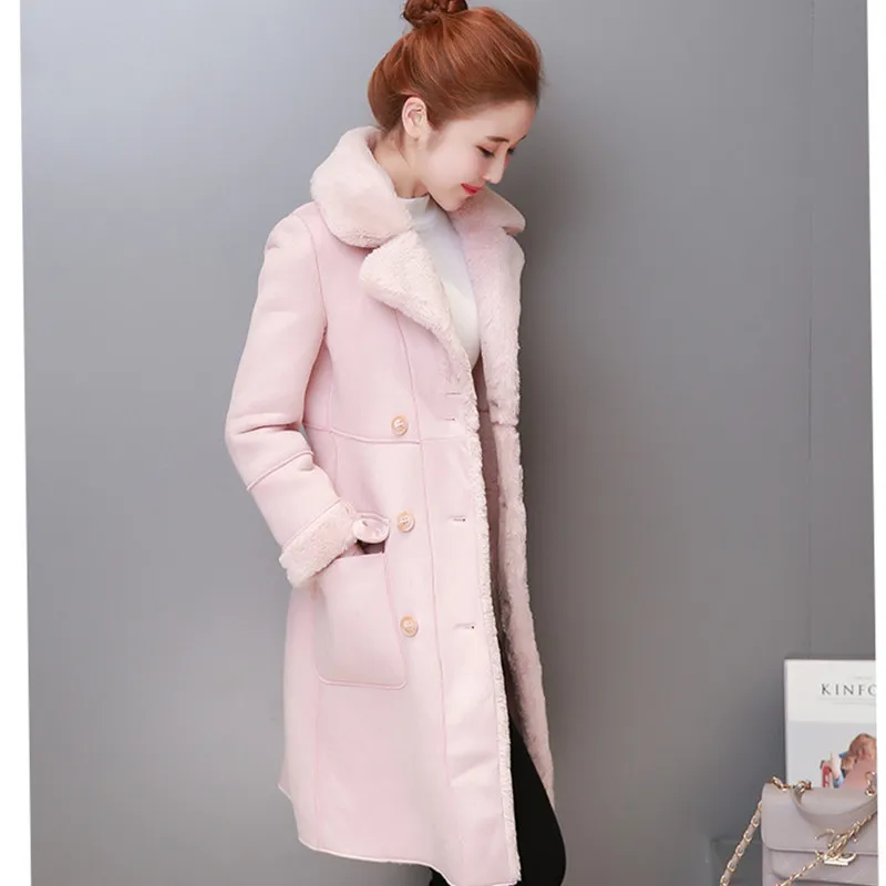 2023 Winter Fashion Double-faced Fur Coats for Ladies Korean Style Elegant Slim Wool Coats