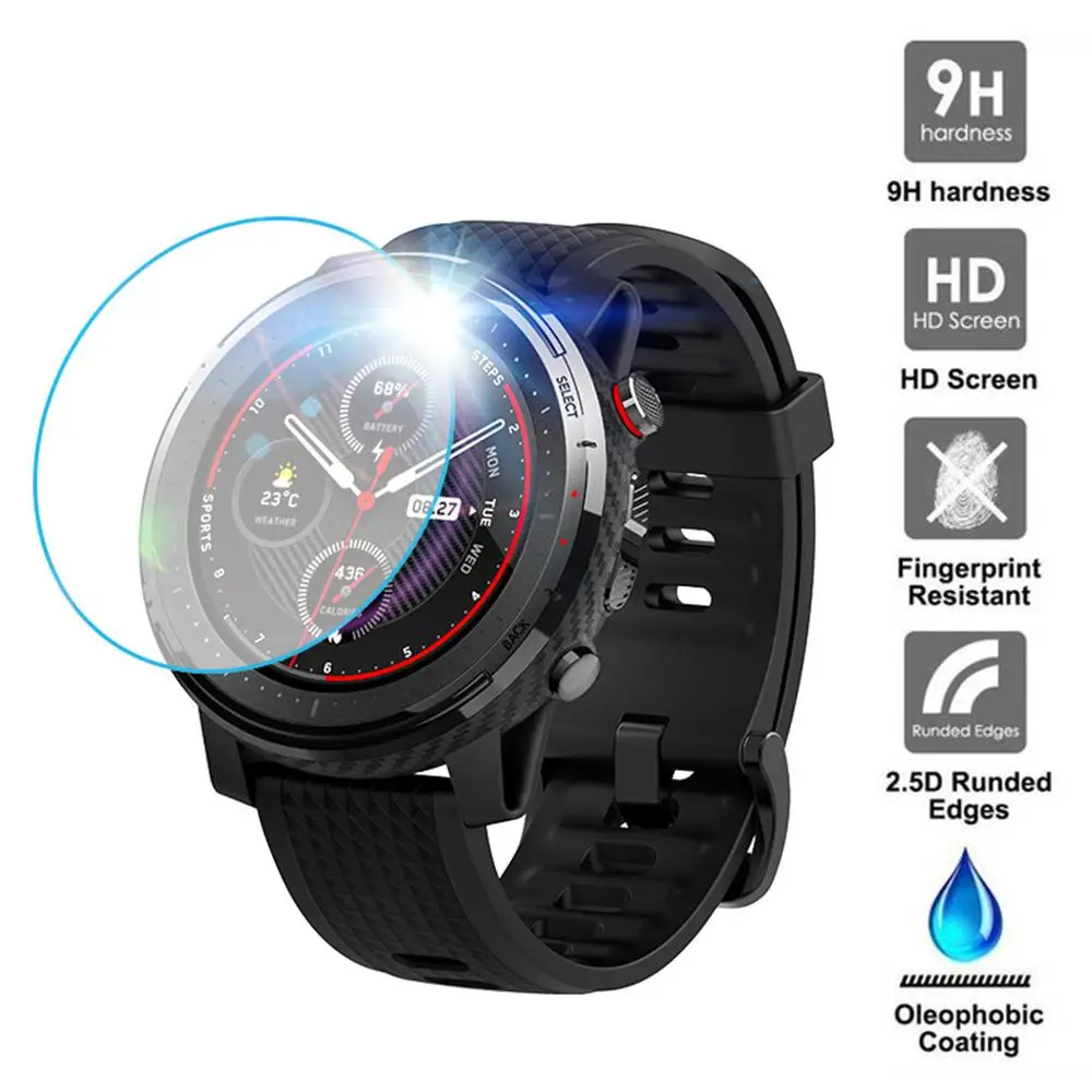 

1/3PC Clear Film Tempered Glass Screen Protector for Huami AMAZFIT Smart Sport Watch 3 Protective Cover accessories #829