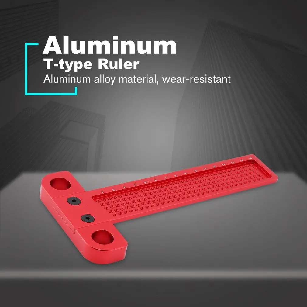 

160MM T-type Ruler Aluminum Woodworking Scribe Hole Scribing Gauge Crossed Feet Crossed-out Measuring Tool