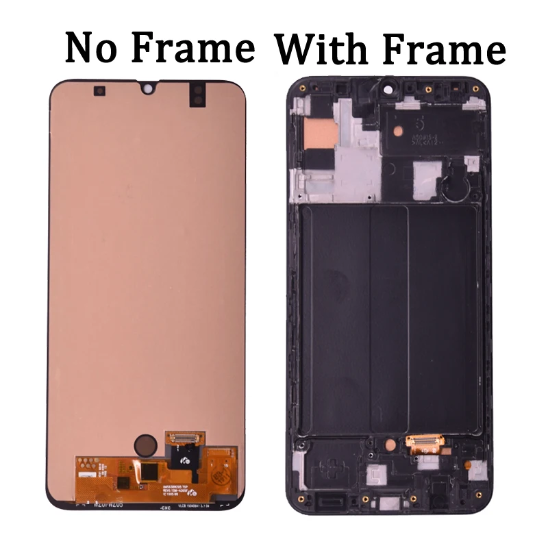 Super AMOLED For Samsung A50 SM-A505FN/DS A505F/DS A505 LCD Display Touch Screen Digitizer With Frame For Samsung A50 lcd