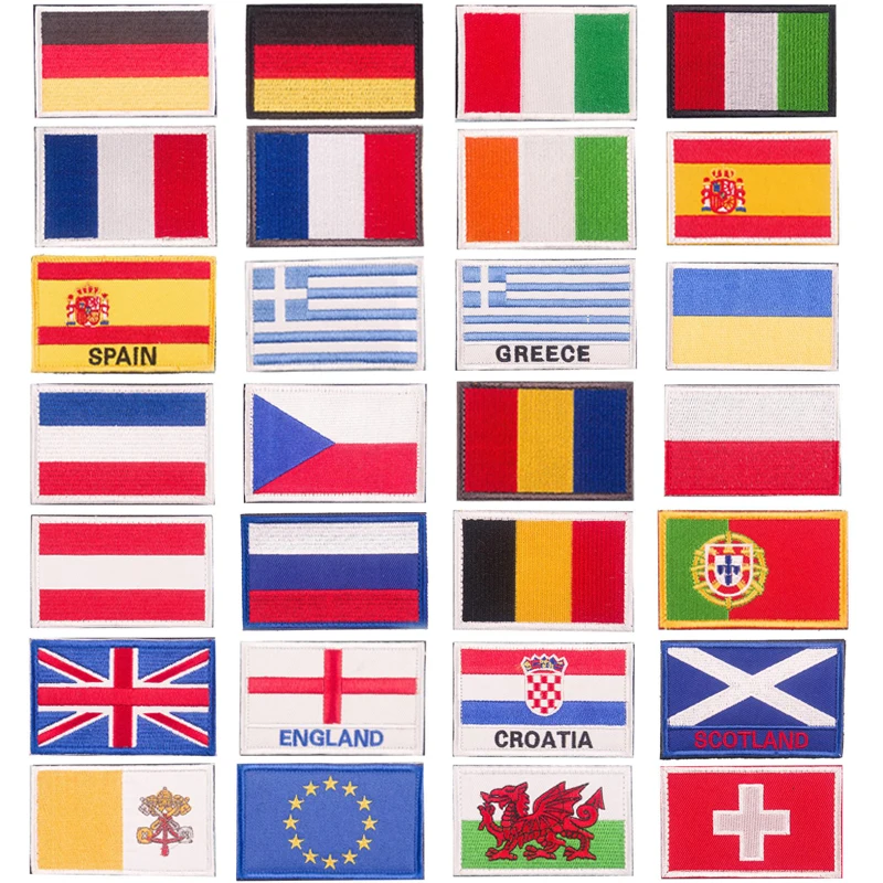 Embroidery Patch National-Flag-Badges Clothes Decoration Various-Countries Used-For of