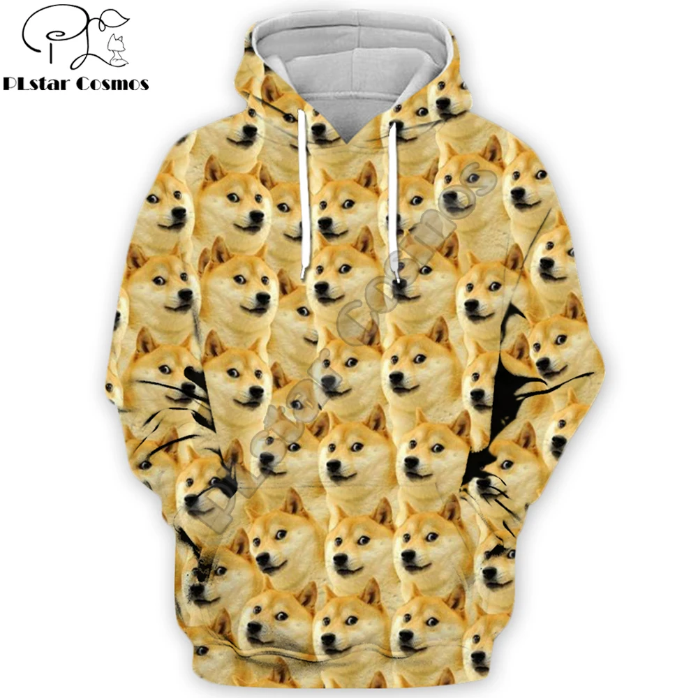 

2019 Fashion Men 3d animal Hoodies Funny Doge Head Sweatshirt Deus God Dog/shiba Inu Printed Unisex Casual Sweatshirt/zip hoodie