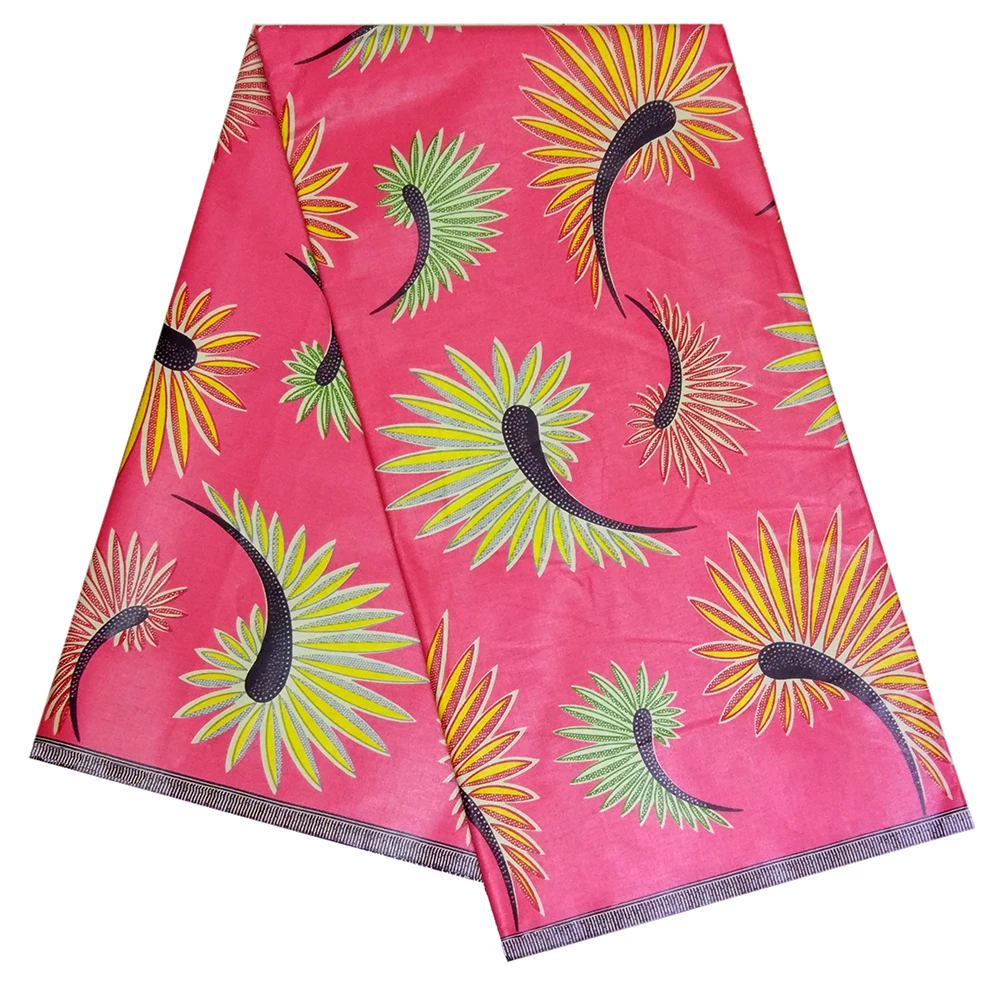 

2019 New Design African Wax Print Pink High Quality Dutch Wax Fabric For Women Dress 6Yards\lot