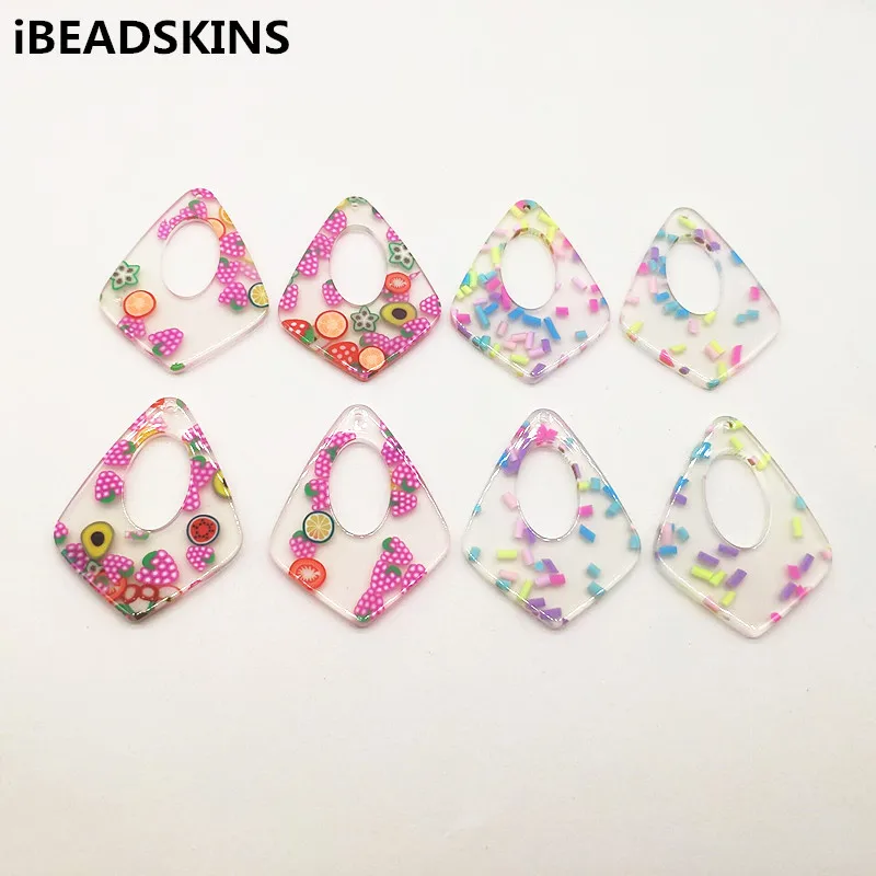 

New arrival! 48x37mm 50pcs Kawaii acrylic Drop-shape charm for earrings accessories,Earring parts,jewelry making DIY
