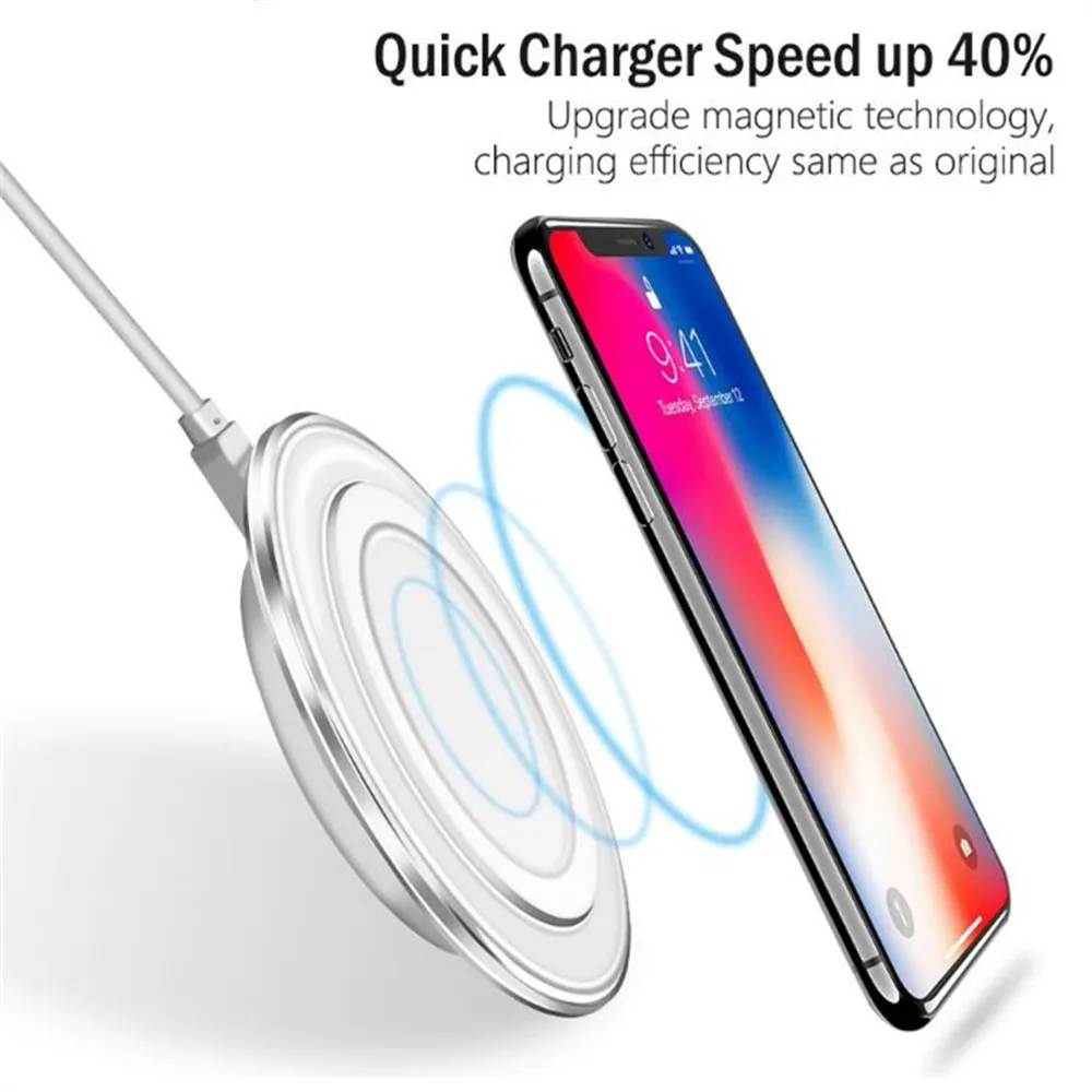 Беспроводное зарядное устройство для iPhone 6 6S 7 8 plus 11 X Xs Xr Qi быстрая Беспроводная зарядная площадка для samsung S10 Note 9 AirPods Xiaomi зарядное устройство