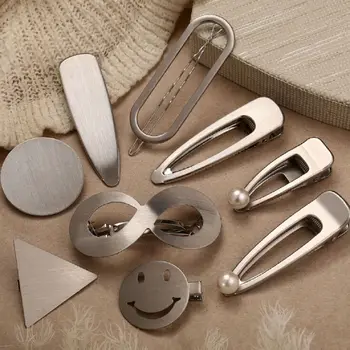 

1 pcs New Fashion 17KM Silver Color Hairpin For Women Punk Geometric Infinite Hair Clips Bridal Hair Accessories For women Girls