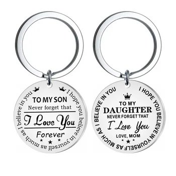 

Oeinin Creative Keychain Man TO MY SON DAUGHTER Key Chain Bags Boy Letter Color Key Ring Zinc Alloy Pendant Accessories Brelok