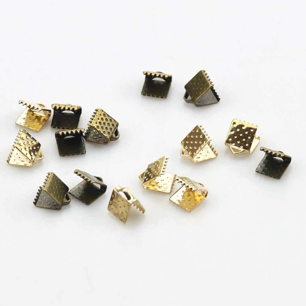 

6MM Horse Buckle Crimping Bead Cap Rope Ribbon Leather Clip Folding Connector Pendant Necklace DIY Jewelry Making