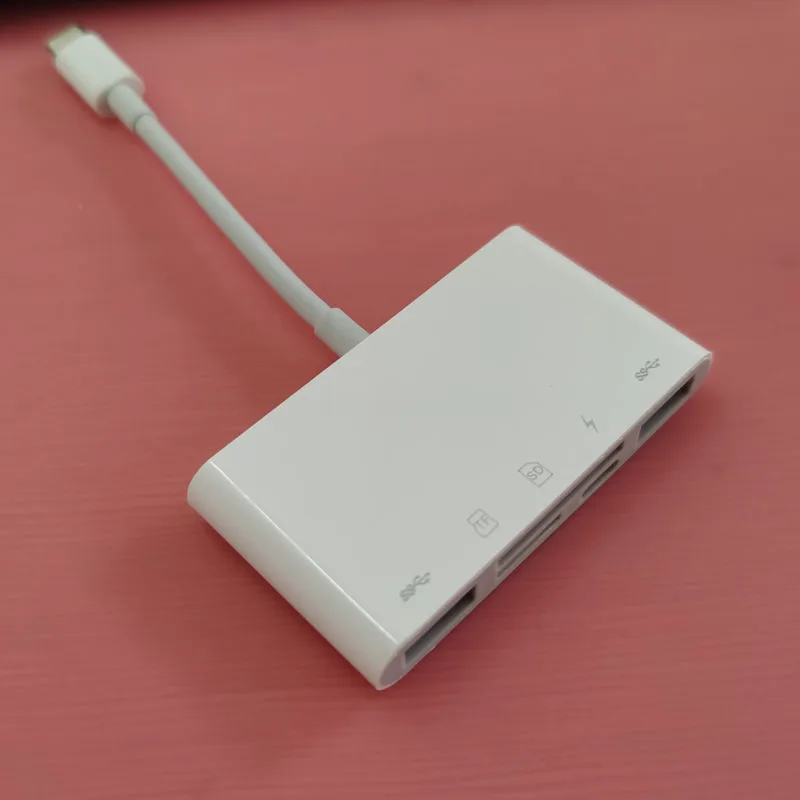 Высокоскоростной USB концентратор 5 в 1 с Type C на SD/TF кардридер OTG 3 Для MacBook Air Pro Huawei