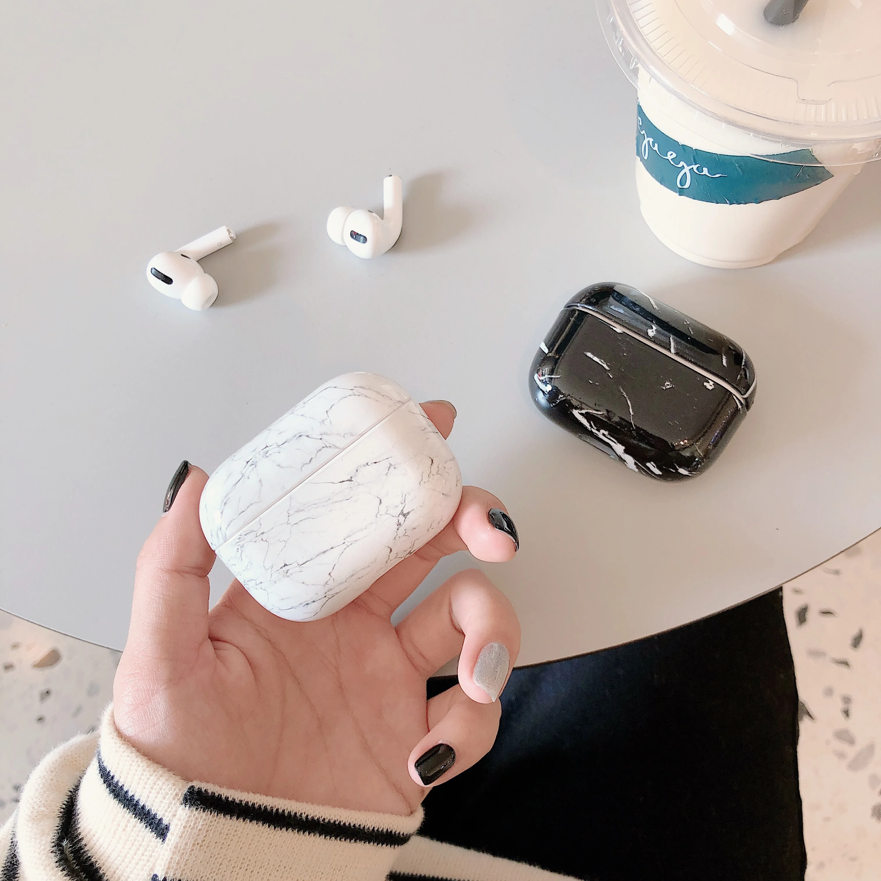 3D мраморный чехол для Airpods Pro беспроводной с Bluetooth airpod 3 Apple AirPods защитный зарядки| |