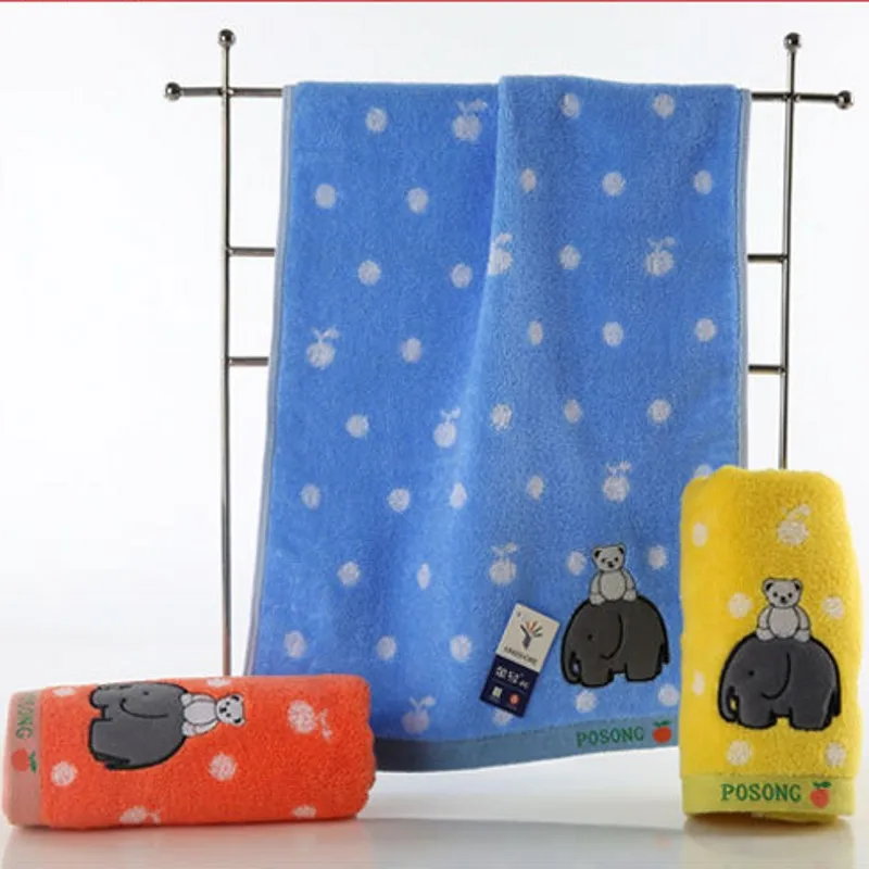 

KING SHORE Towel Genuine Product Zero Twist Embroidered Bear Pure Cotton Towel Soft Absorbent Towel