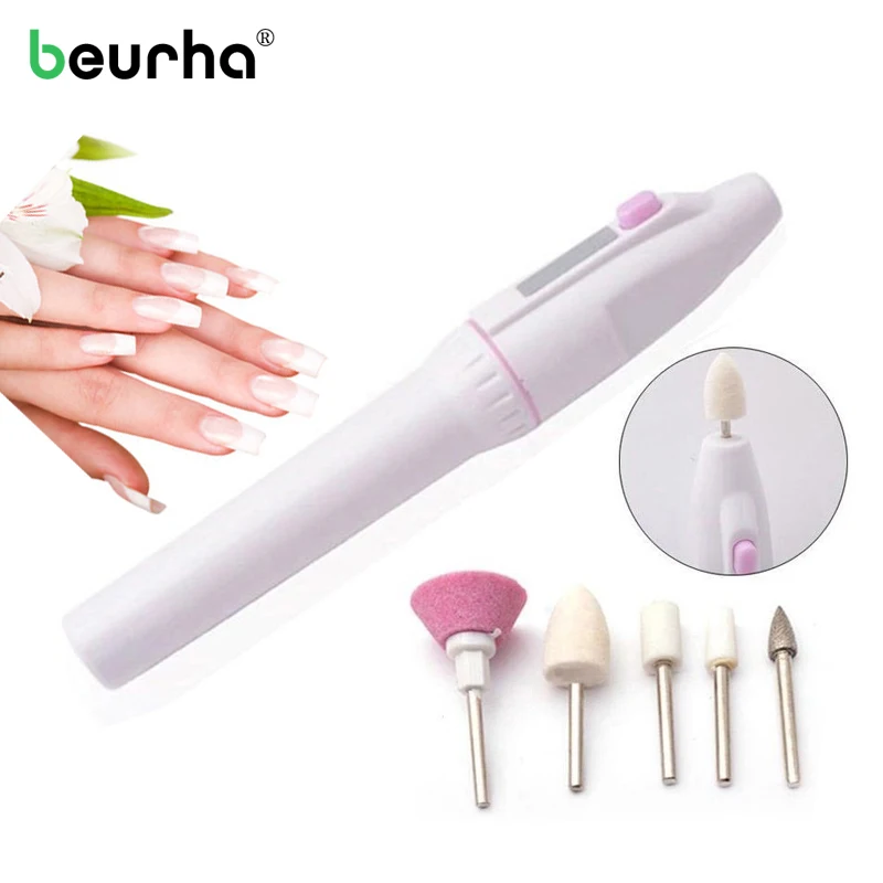 

Professional 5 in 1 Nail Files Pedicure Machine Nail Drill Bits Kit Electric Manicure Drill Machine Nail Polishing Mill File