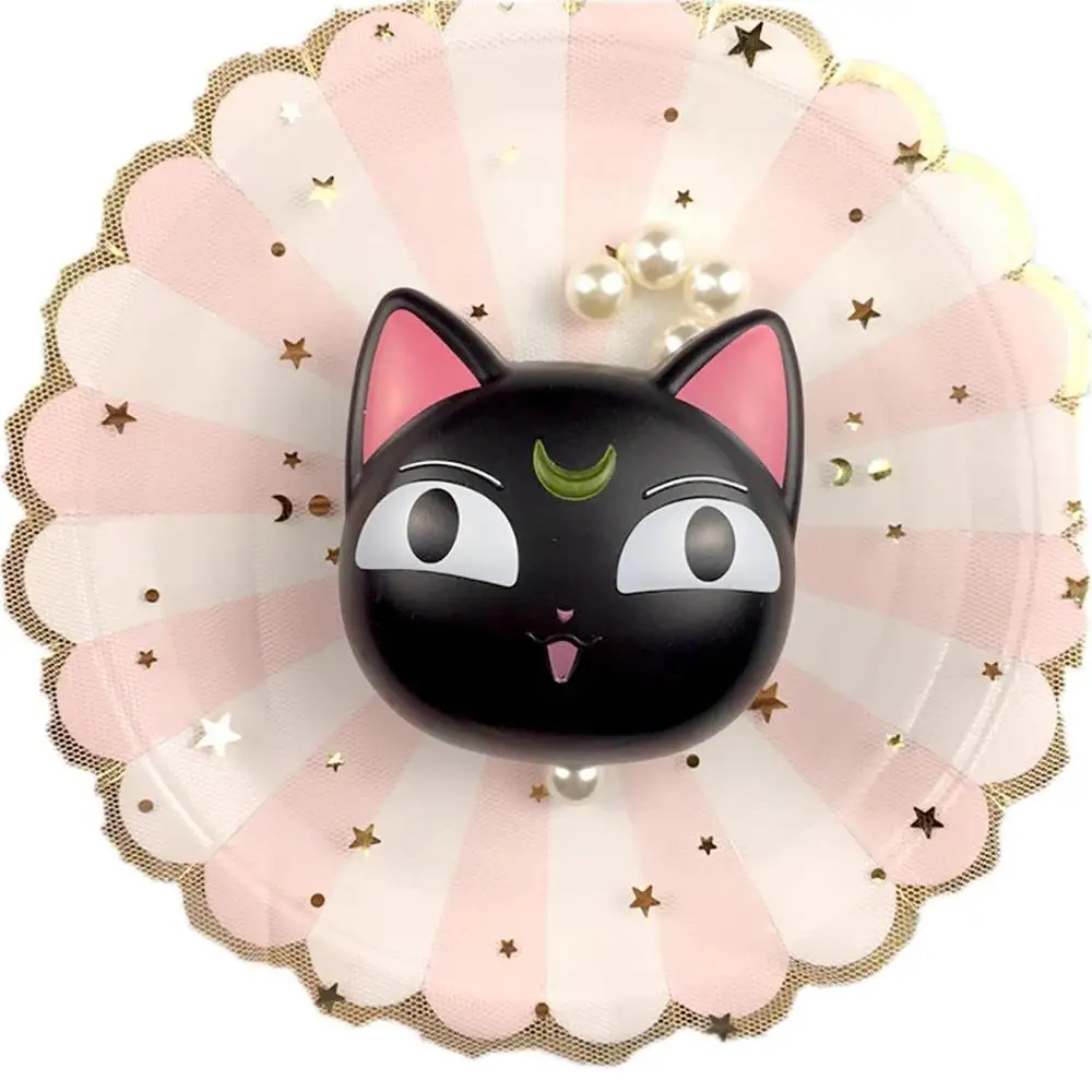 Черный Косметичка для кошек 8016 Luna Cat комплект для ухода за глазами портативная коробка для контактных линз для дома и путешествий зеркальная коробка для хранения - Цвет: Черный