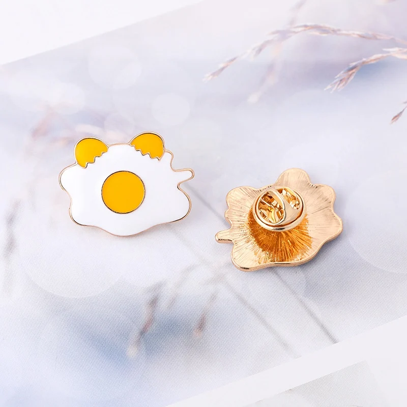 SONGDA Cute Gudetama Lazy Eggs Эмаль Булавка модная шляпа рубашка воротник и сумка Украшение Цепи Броши подарок мультфильм аниме аксессуары - Окраска металла: Style 3