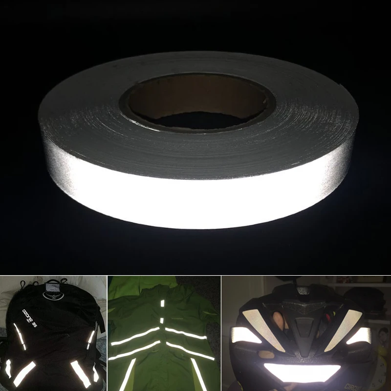 

Safety Reflective Tape Highly Visible Band Polyester Chemical fiber DIY Self-adhesive Reflective Stripe width 2/2.5/3/4/5cm