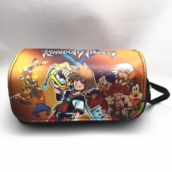 

Kingdom Hearts PU + Canvas Cosmetic Bag Student Stationery Pouch Bag Makeup Organizer Bag