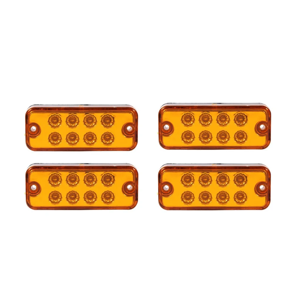 8LED грузовик боковой габаритный индикатор светильник сигнал поворота Лампа 12 В/24 В авто автомобиль пикап-фургон Трейлер задний Предупреждение льный фонарь стробоскоп тормозной светильник - Испускаемый цвет: Yellow Shell