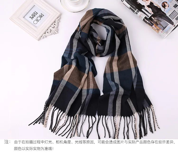 mens cotton scarf 2020 designer scarf for men warm winter neck scarfs Luxury brand plaid cashmere men's scarf  casual Male Bufandas Hombre mens infinity scarf