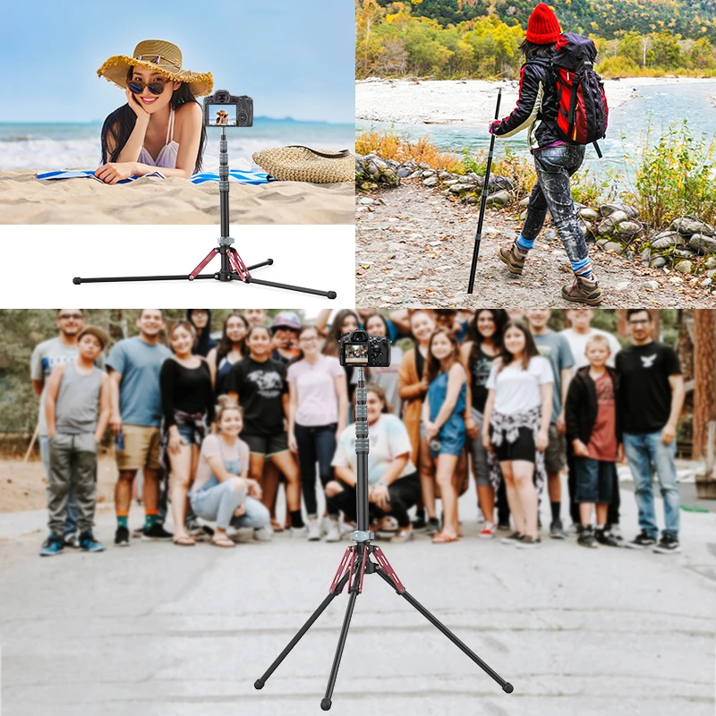 Ulanzi MT-49 Lightweight Carbon Fiber Tripod With Detachable Monopod Max 194cm Extend Tripod Stand for DSLR Camera Video Lights