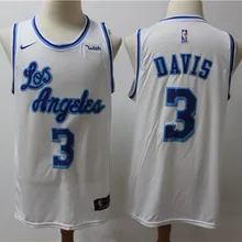 Мужская Нью-Джерси LeBron James Anthony Davis lakers white