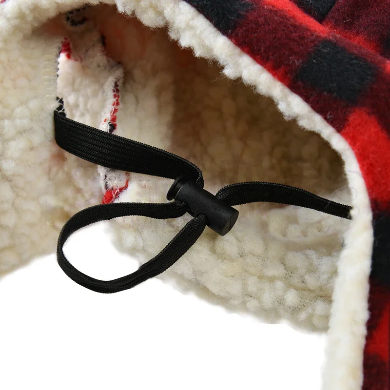 Зимняя теплая шапка для собак, красная Черная кепка для собак, ветрозащитная Защитная шапка для домашних животных