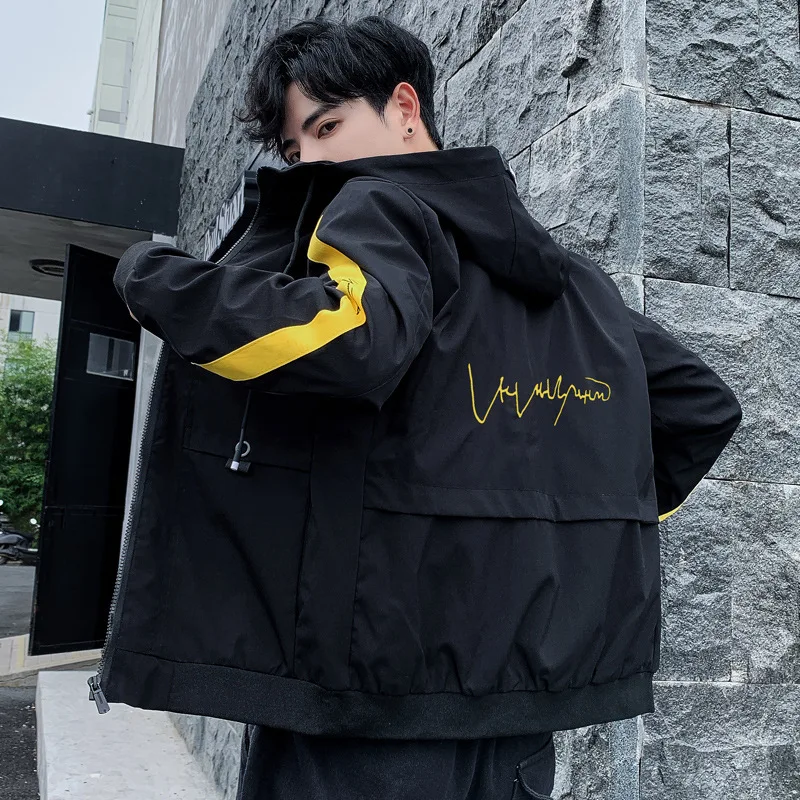 

2019 Autumn Clothing New Style Trend MEN'S Coat Korean-style Embroidered Casual Jacket MEN'S Top Hooded One-Piece Hair