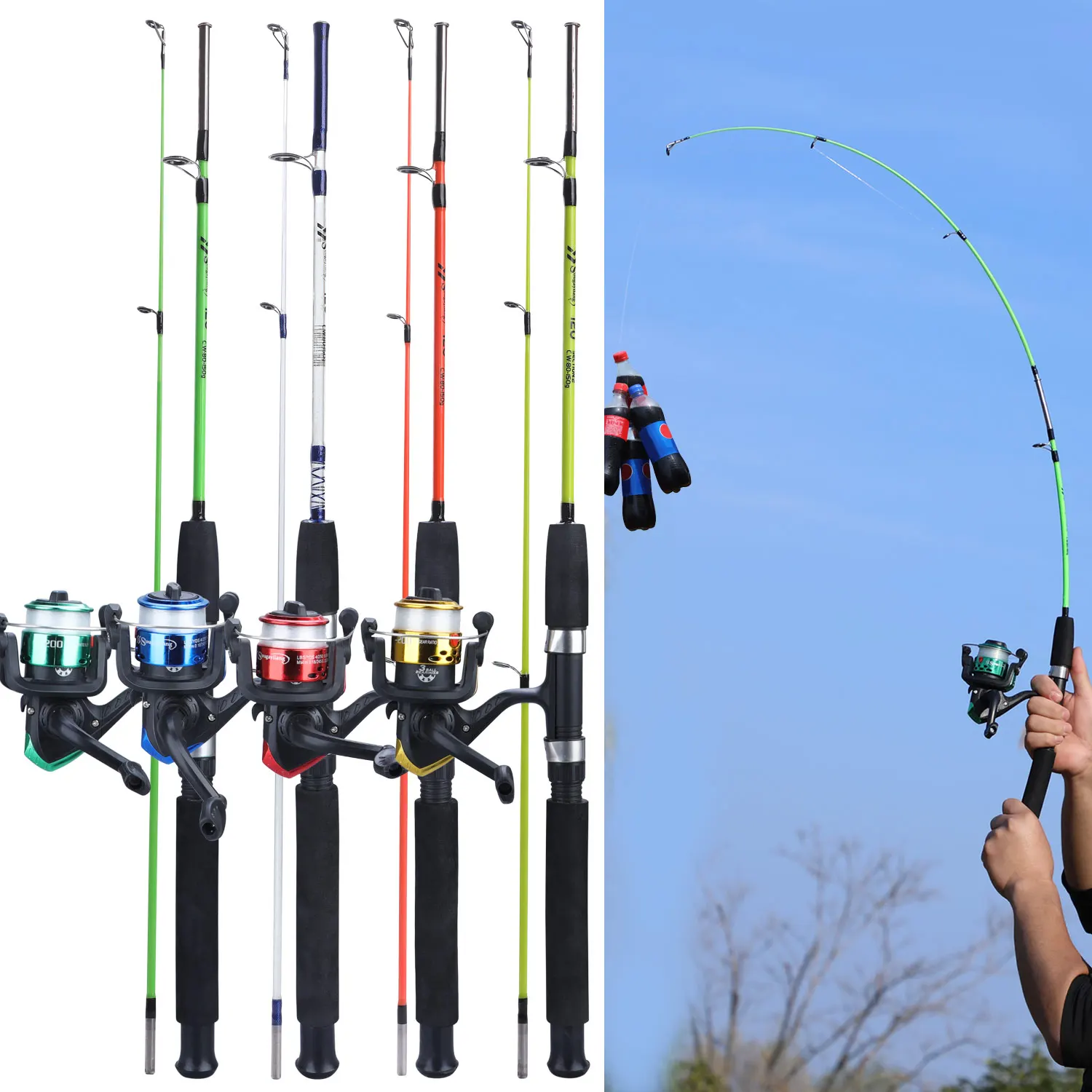 Sougayilang 4 Color 120cm Spining Fishing Combo 2 Section EVA Handle Ultralight Resin Body Rod and 3BB Fishing Reel Fishing Set Sougayilang 4 Color 120cm Spining Fishing Combo 2 Section EVA Handle Ultralight Resin Body Rod and 3BB Fishing Reel Fishing Set