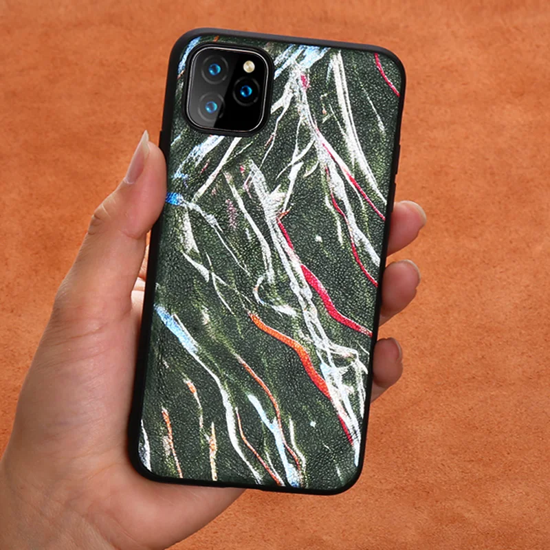 Чехлы для телефонов из натуральной кожи с рисунком граффити iPhone 6 6s 7 Plus 8 X XS Max 11 Pro