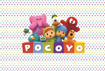

Pocoyo birthday party baby child photo background photography backdrops quality vinyl