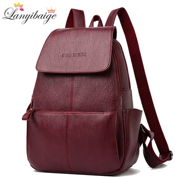 

New Wmen Backpack High Quality Leather Backpack School Backpacks Large Capacity School Bags For Teenage Girls Mochilas Mujer