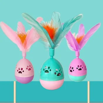 

2020 New Pet Cat Toys Feather Tumbler Interactive Large Cat Toys Make A Cat Sticker Toys For Cat Pet Supplies