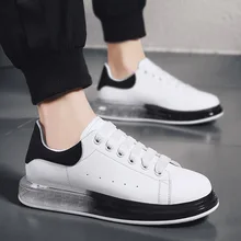 Белые мужские кроссовки; Вулканизированная обувь; простая обувь на массивном каблуке с круглым носком; мужская повседневная обувь; модная мужская обувь; Tenis Masculino