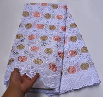 

New arrival african swiss voile lace nigerian lace fabrics 5 yards 2019 high quality swiss cotton voile laces switzerland HC-963