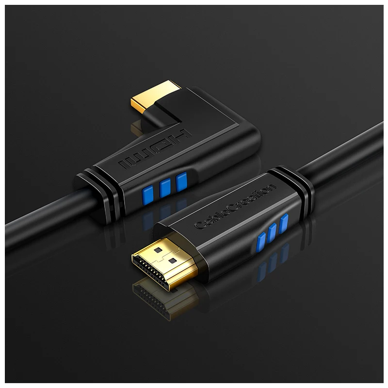 HDMI кабель левый угол 90 градусов вертикальный левый 4K HDMI 2,0 кабель Поддержка 4K Ультра HDMI 3D видео Ethernet Аудио возвратный канал