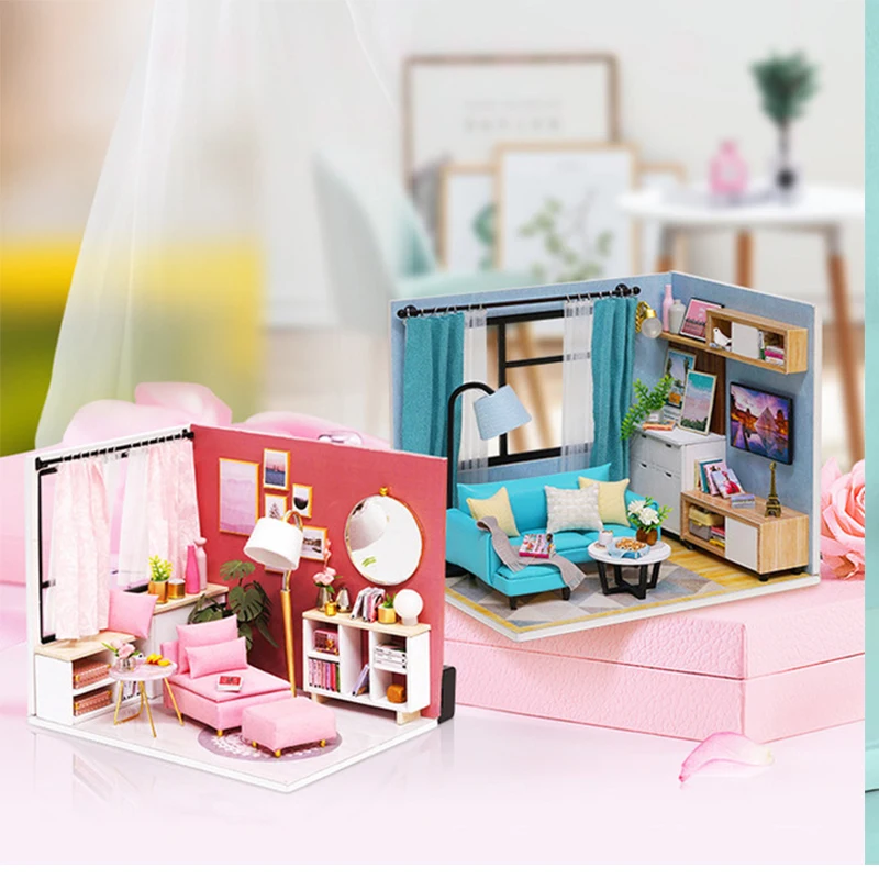3D ручной работы Дерево DIY кукольный домик игрушки для детей кукольный дом Миниатюрный подарок на день рождения кукольный дом мебель
