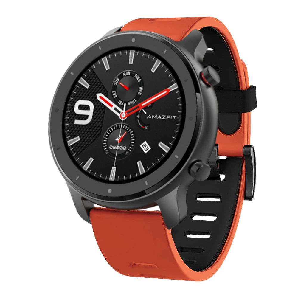 22 мм спортивный силиконовый браслет для Xiaomi Huami Amazfit Bip BIT PACE Lite Youth Amazfit GTR Смарт часы сменный ремешок 47 мм