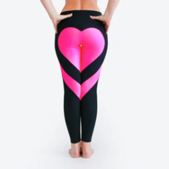 

2019 Autumn New Women 3D Pattern Heart Lovely Leggings Sweat Pants Slim Elasticity Leggings Fitness Workout Trousers 7 Colors